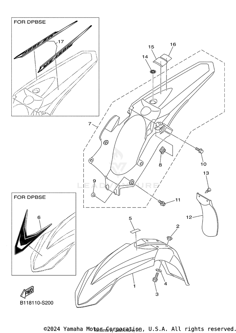 Fender YZ450F - YZ450FHL - 2017 Schematic