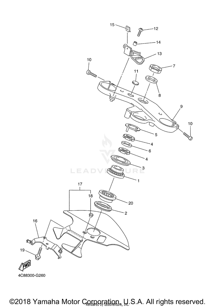Steering R1 - YZFR1XCB - 2008 Schematic