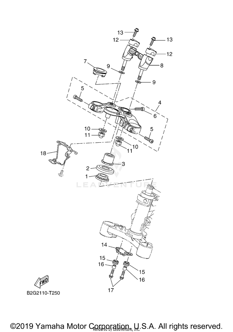 Steering XSR700 - XSR700JCGY - 2018 Schematic