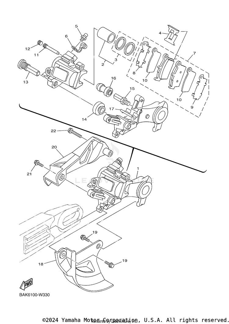 Rear Brake Caliper Schematic