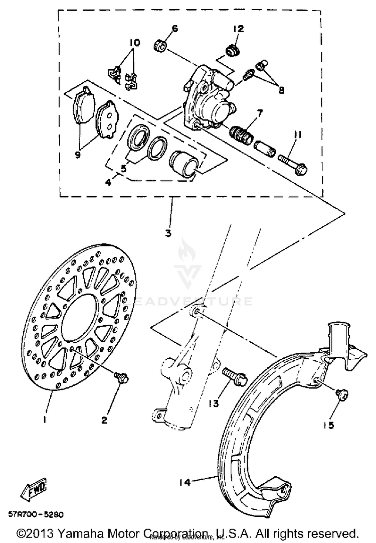 Front Brake Caliper Schematic