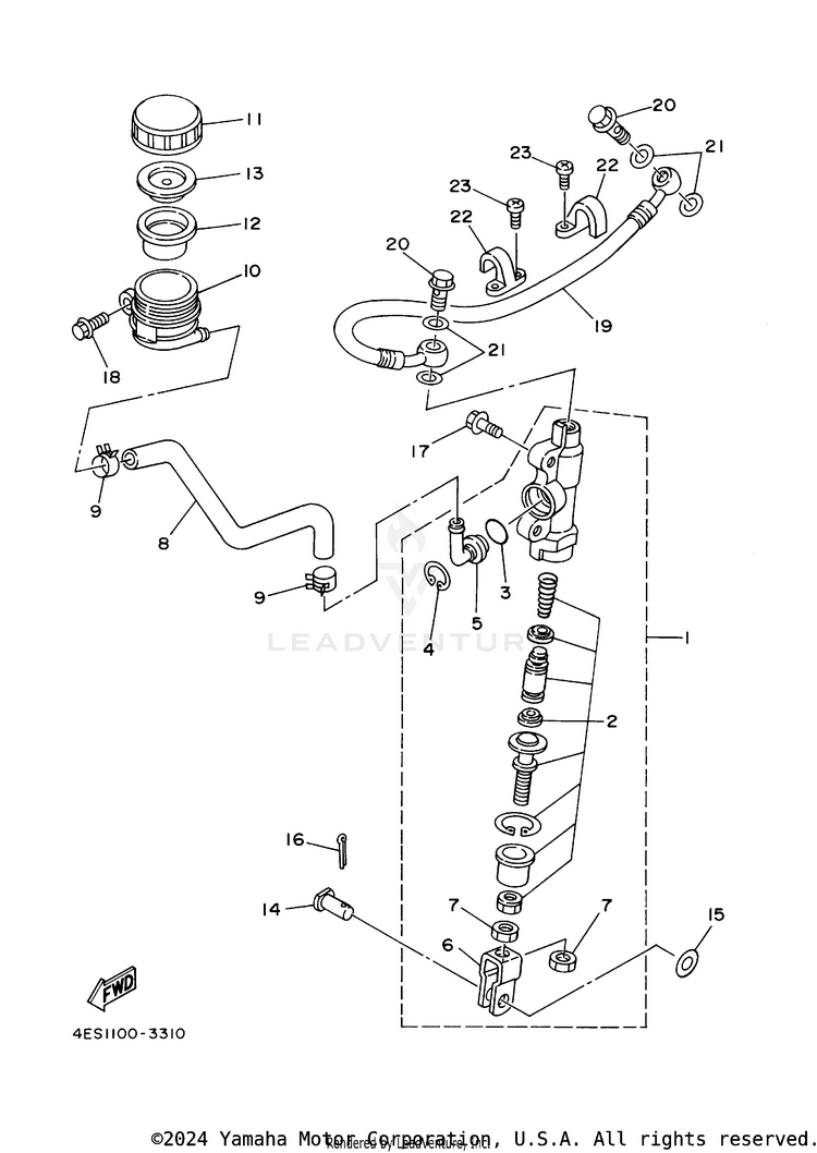 Rear Master Cylinder Schematic