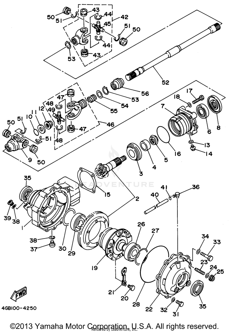 Front Differential BIG BEAR 4WD (ME & NH Only) - YFM350FWF_MNH - 1994 Schematic