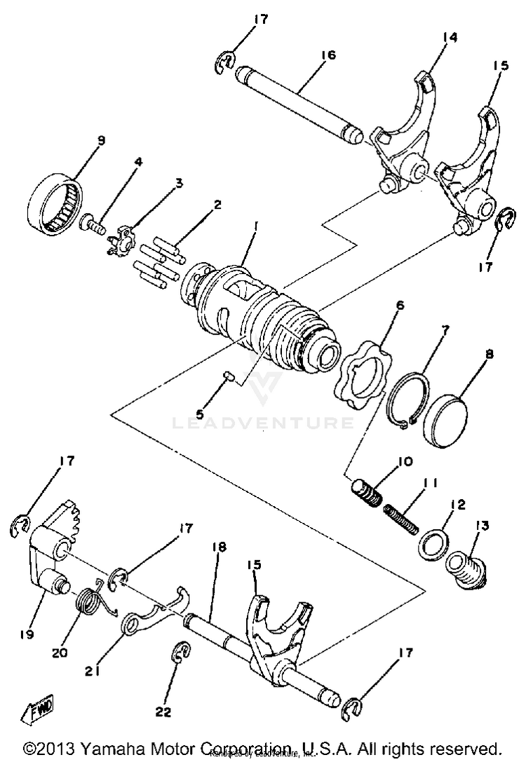 Shift Cam Fork Schematic