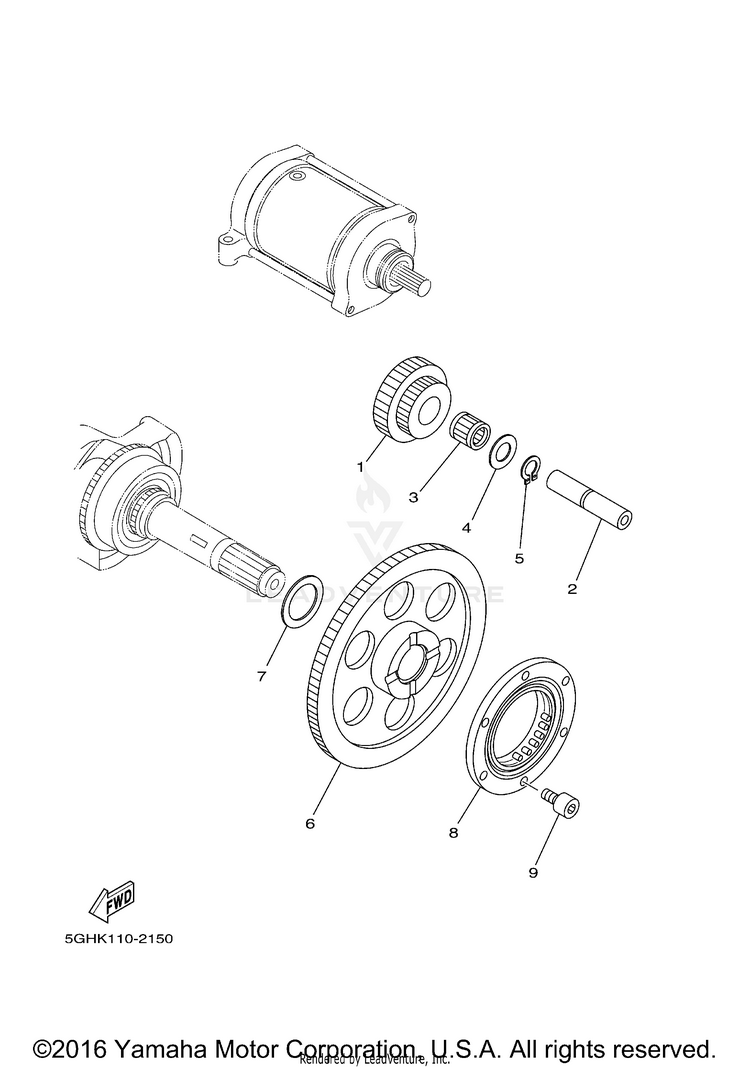Starter Clutch GRIZZLY 400 4WD - YFM4FGX - 2008 Schematic