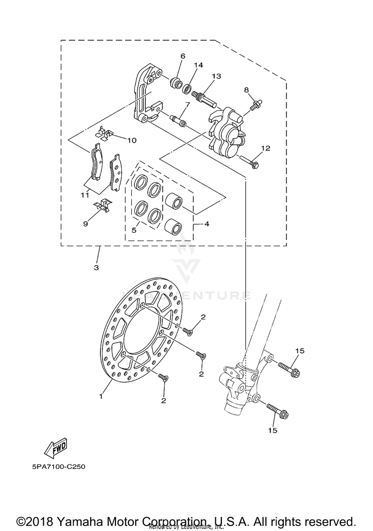 Front Brake Caliper Schematic