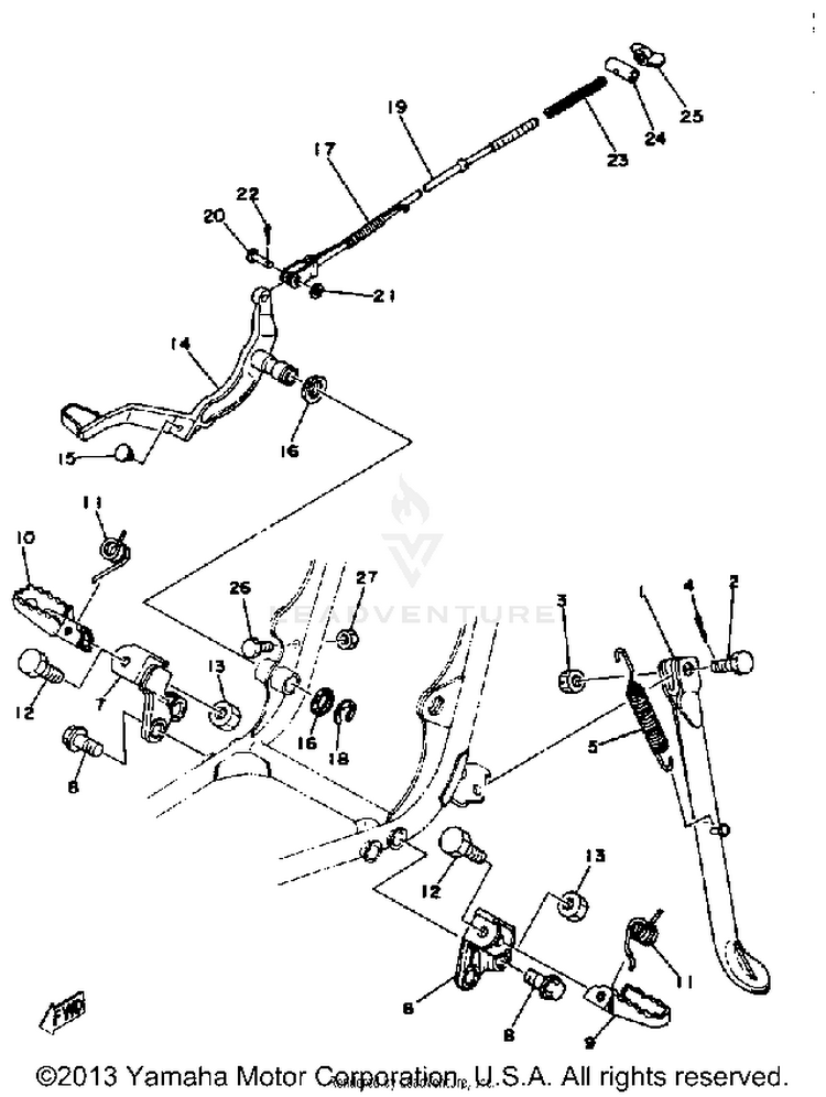 Stand Footrest Brake Pedal Yz400d E Schematic