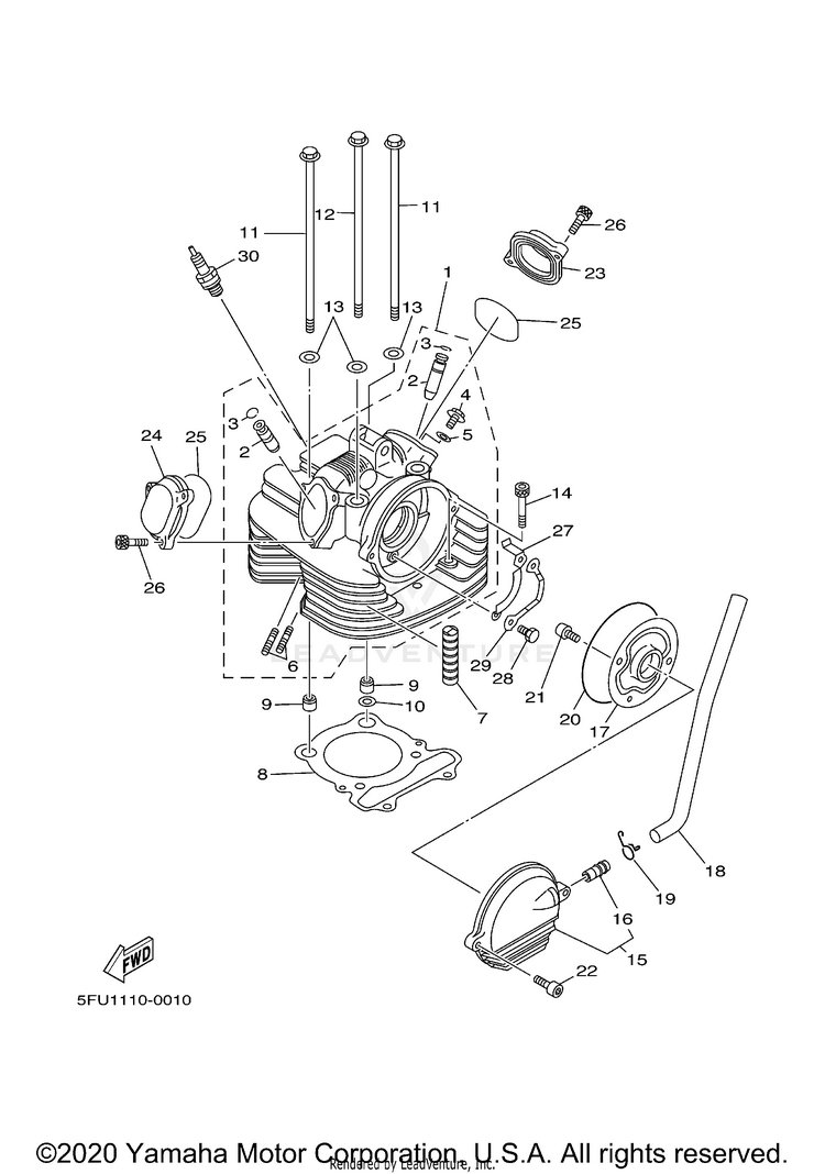 Cylinder Head BIG BEAR 4WD_REALTRE - YFM400FHN - 2001 Schematic