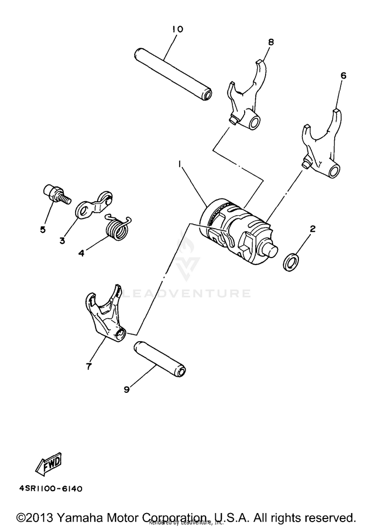 Shift Cam - Shift Fork Schematic