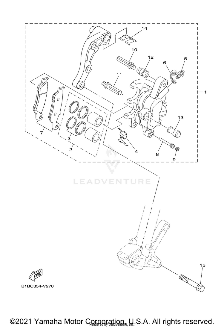 Front Brake Caliper Schematic