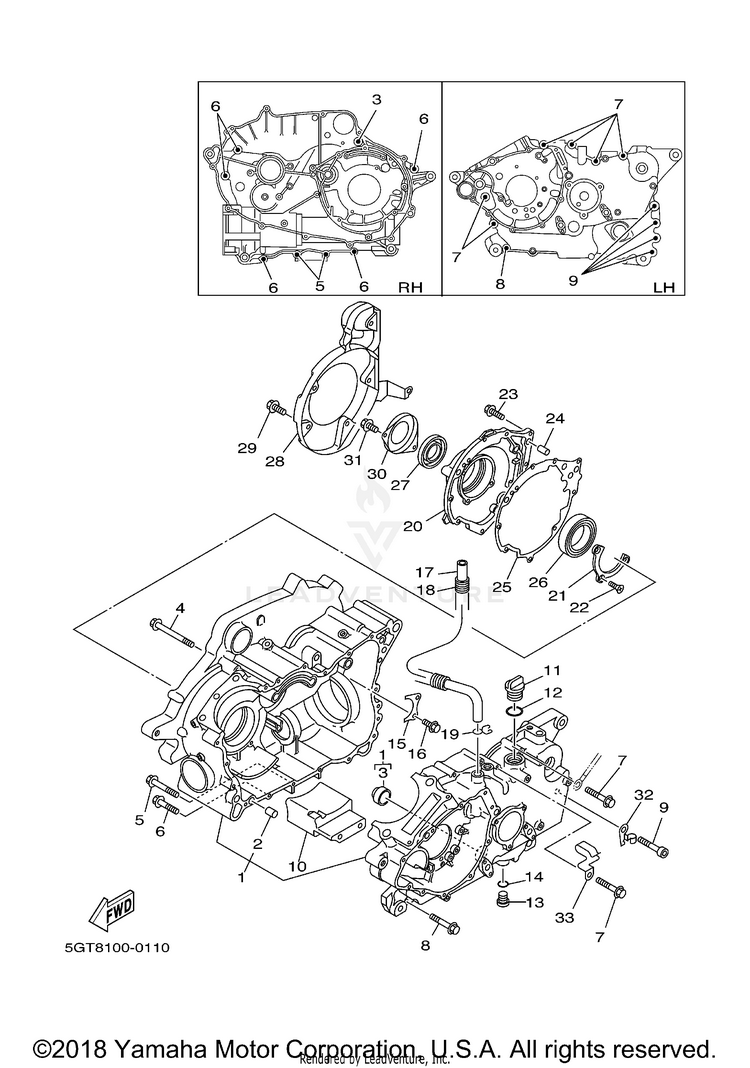 Crankcase GRIZZLY - YFM600FMC - 2000 Schematic