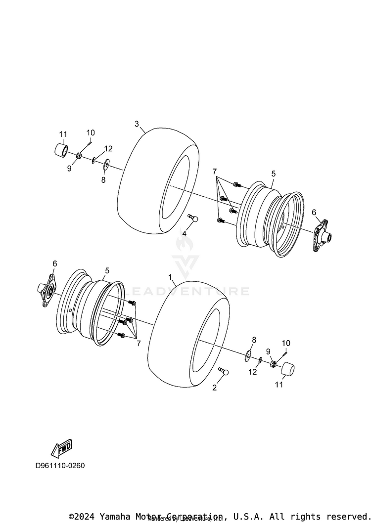 Rear Wheel GRIZZLY 110 - YFM01GYXTG - 2026 Schematic