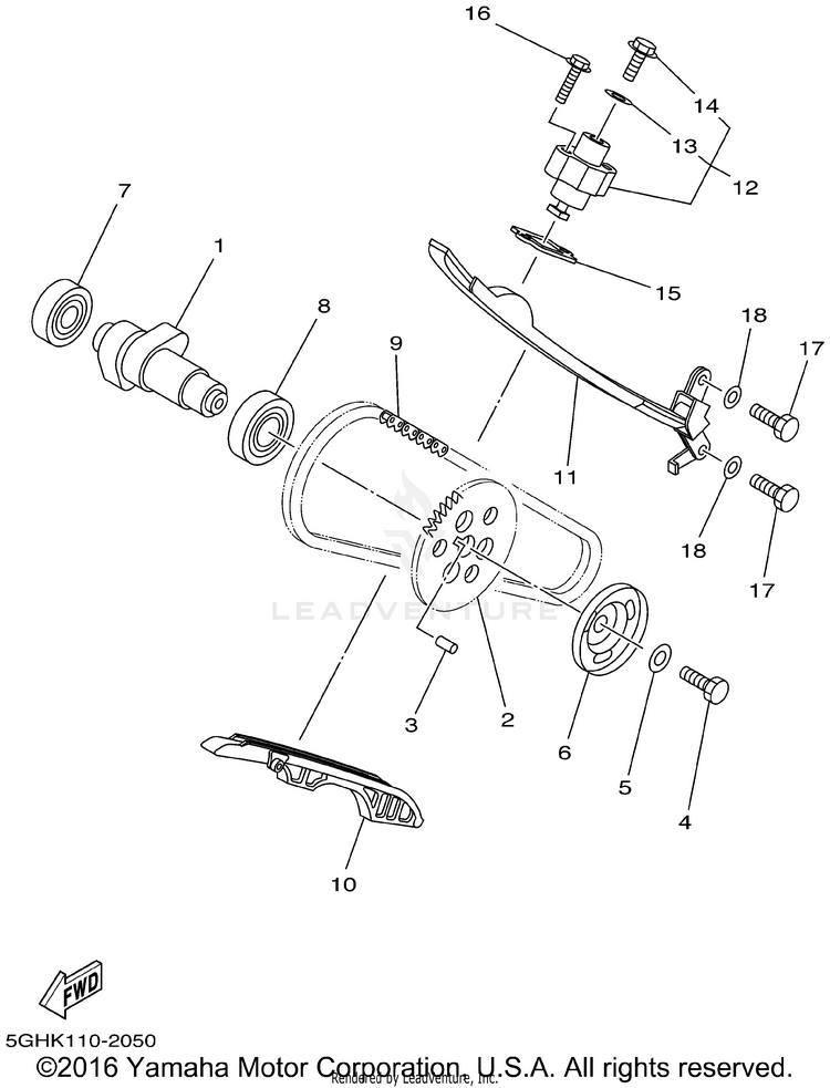 Camshaft Chain KODIAK 4WD - YFM400FAP - 2002 Schematic