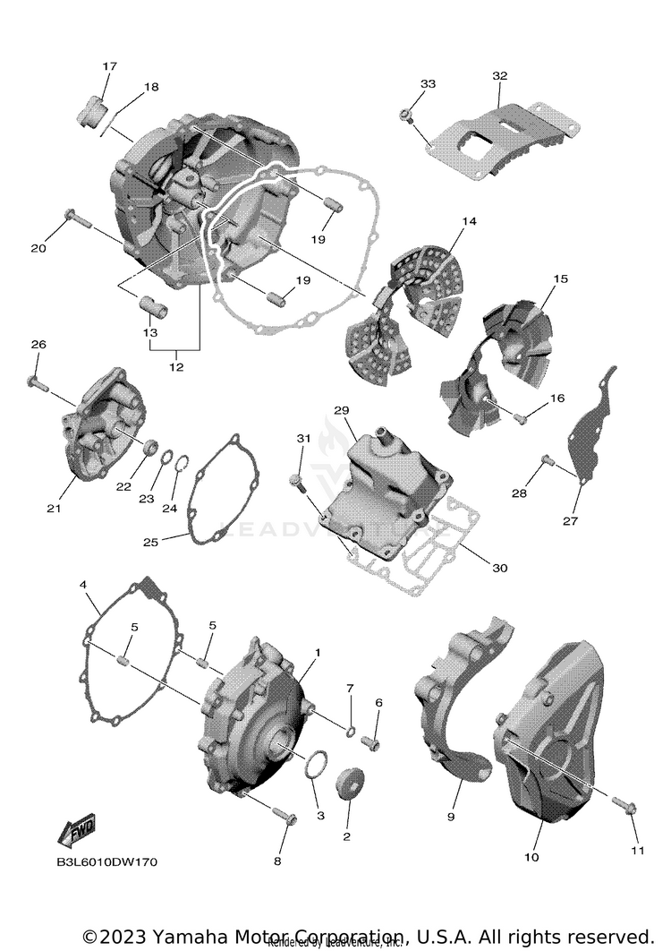 Crankcase Cover 1 YZFR1 - YZFR1M1CB - 2021 Schematic
