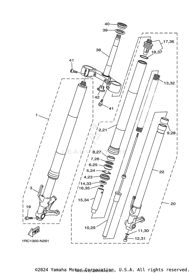 Front Fork FZ09 CA - FZ09FCGY - 2015 Schematic