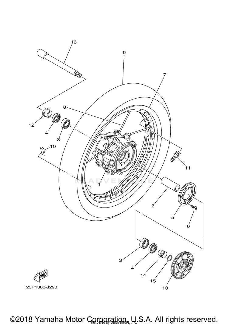 Front Wheel SUPER TENERE - XTZ12FCR - 2015 Schematic