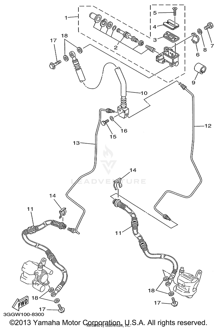 Front Master Cylinder Schematic