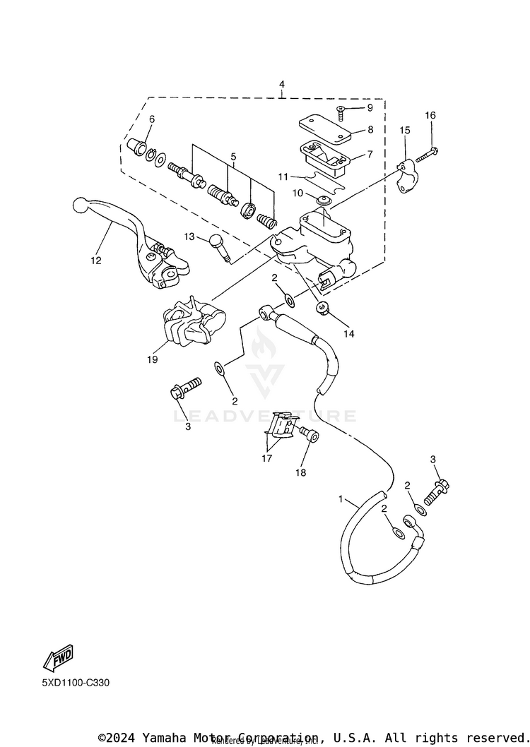 Front Master Cylinder Schematic