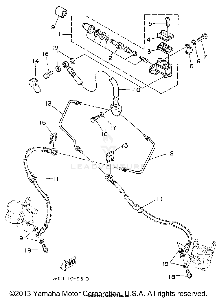 Front Master Cylinder Schematic