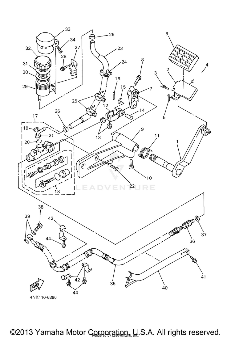 Rear Master Cylinder Schematic