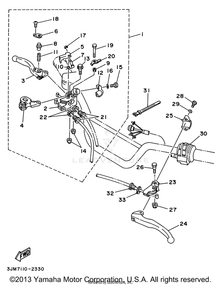 Handle Switch Lever BLASTER - YFS200H - 1996 Schematic