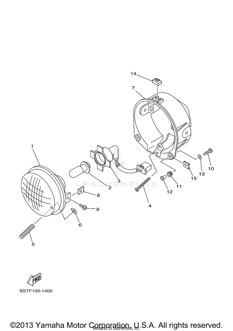 Headlight GRIZZLY YFM600FHN GRIZZLY REALTREE HUNTER - YFM600FHN - 2001 Schematic