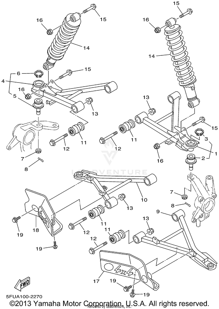 Front Suspension Wheel BIG BEAR 400 4WD_REAL TREE XTRA - YFM400FHP - 2002 Schematic