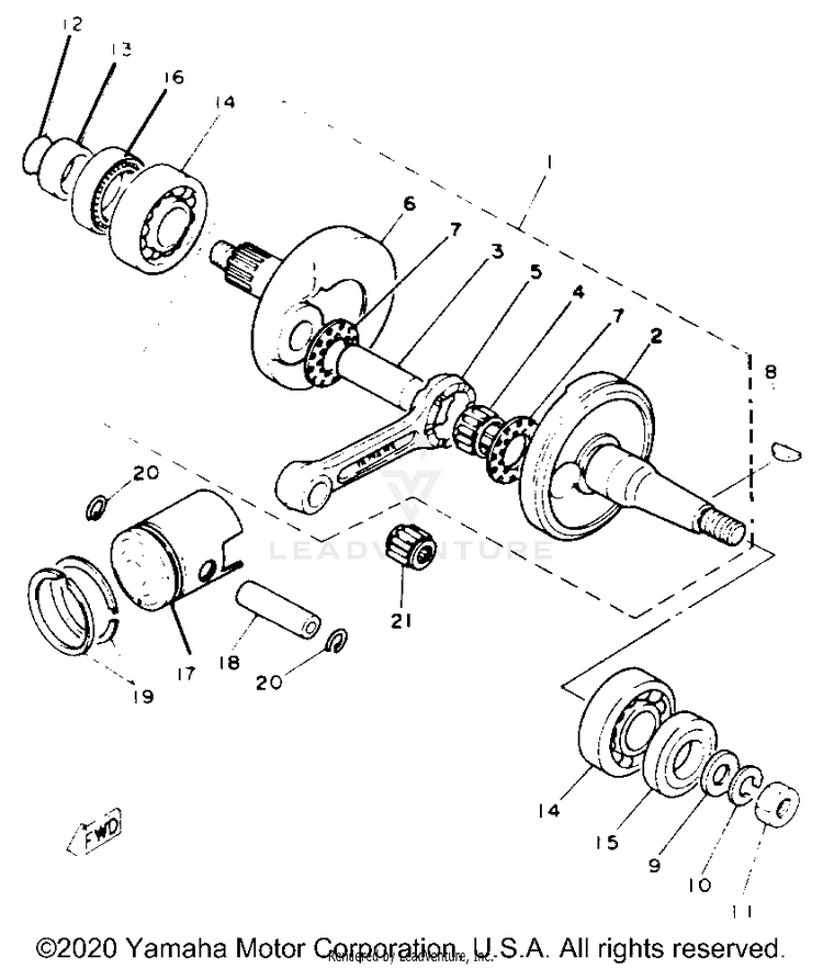 Crankshaft Piston Schematic