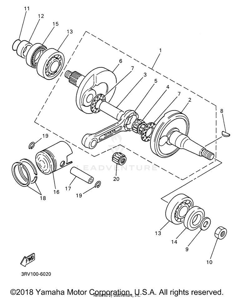 Crankshaft - Piston Schematic