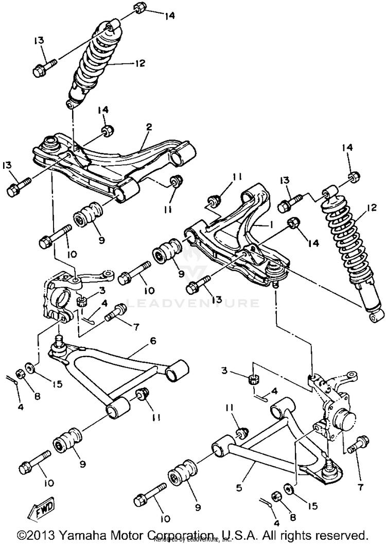 Front Suspension - Wheel BIG BEAR 4WD - YFM350FWD - 1992 Schematic