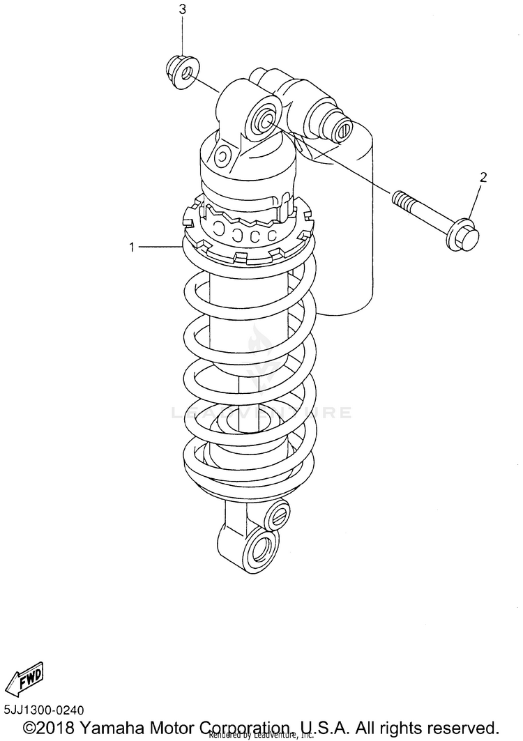 Rear Suspension YZFR1 - YZFR1NC - 2001 Schematic