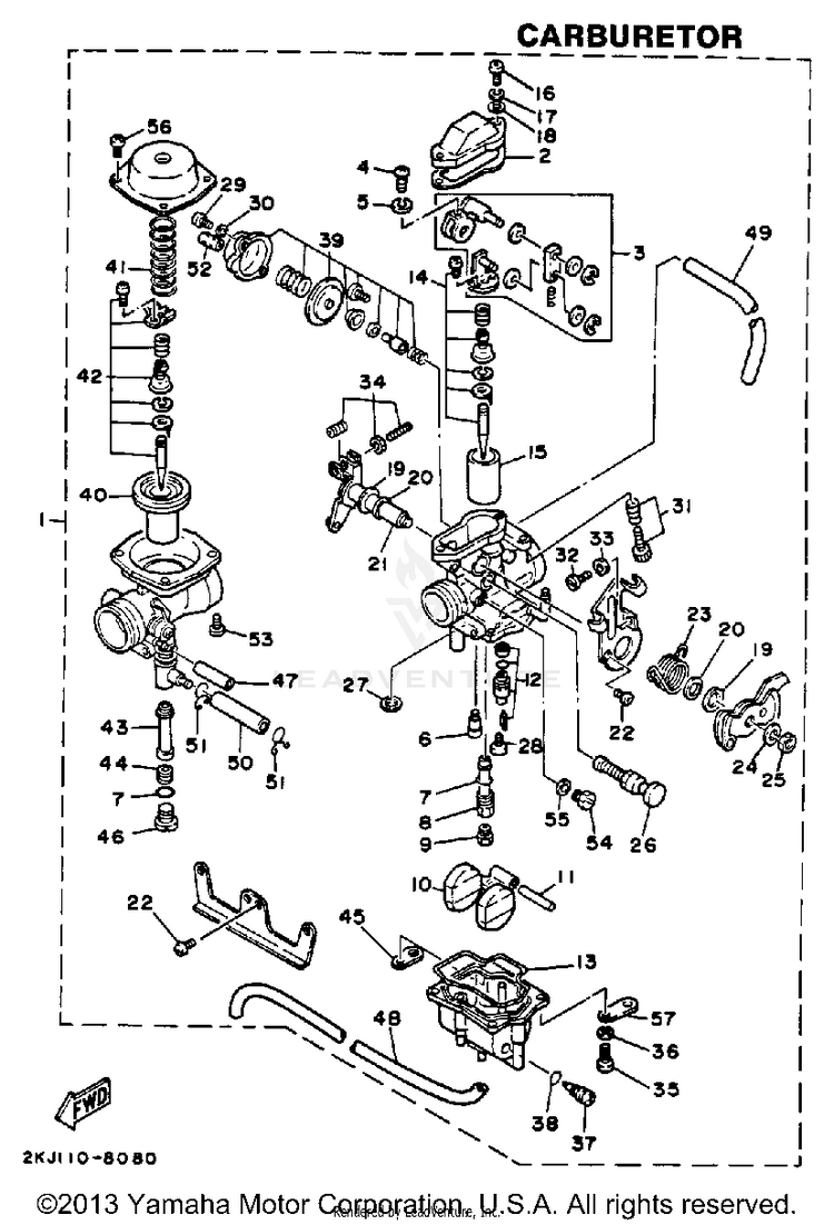 Carburetor (Non-California Model) Schematic