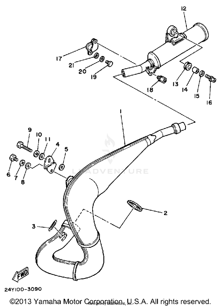 Exhaust Yz250k Schematic