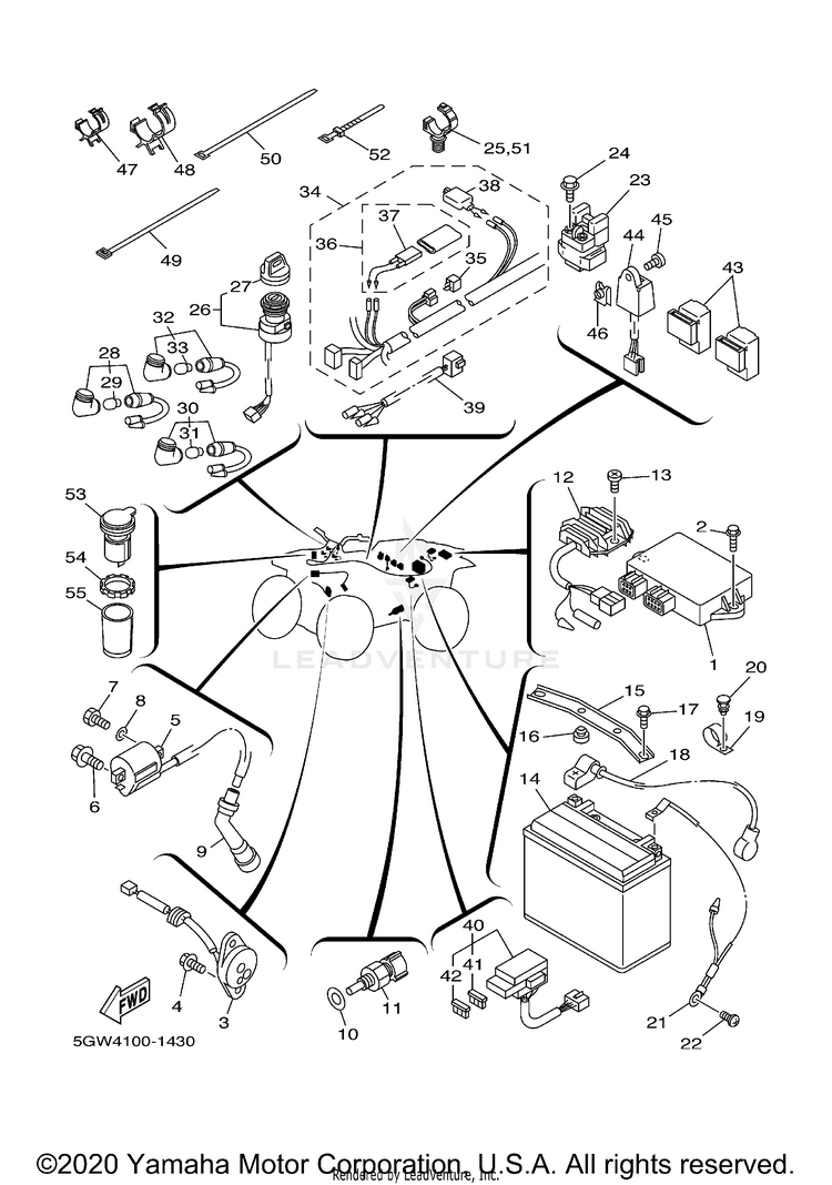 Electrical 1 BIG BEAR 2WD YFM400H - YFM400HN - 2001 Schematic
