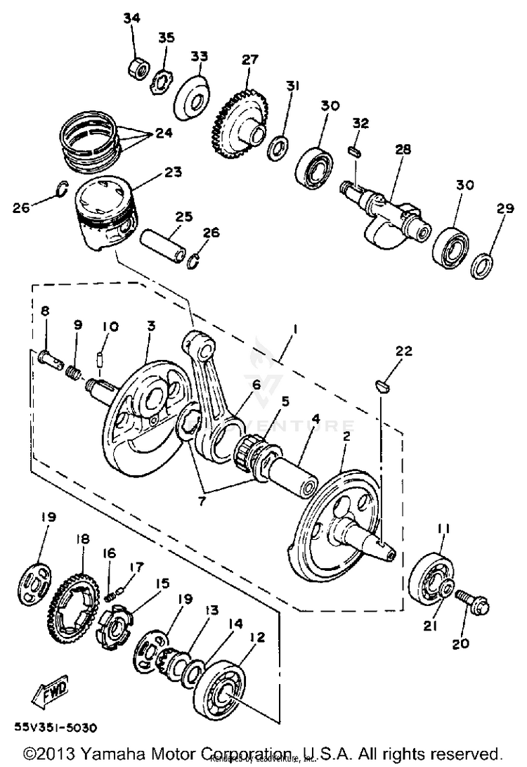 Crankshaft - Piston Schematic