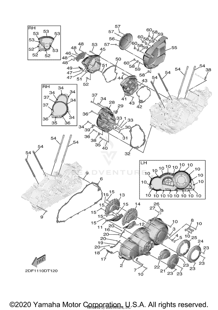 Crankcase Cover 1 STAR VENTURE - XV19FLGY - 2020 Schematic