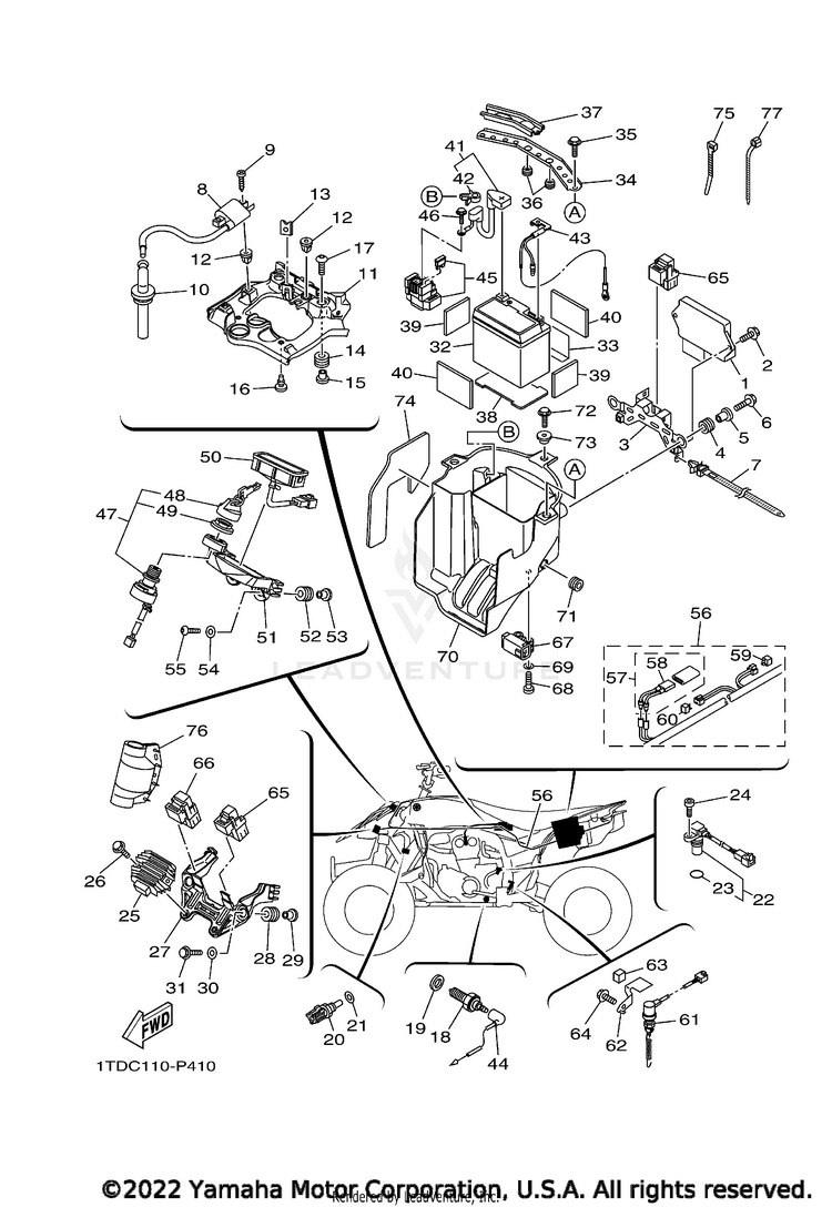 Electrical 1 YFZ450R - YFZ450RFL - 2015 Schematic