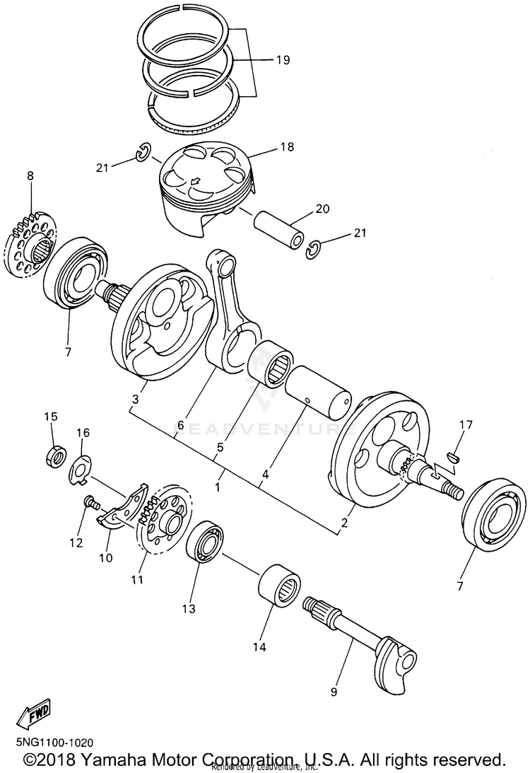 Crankshaft Piston Schematic