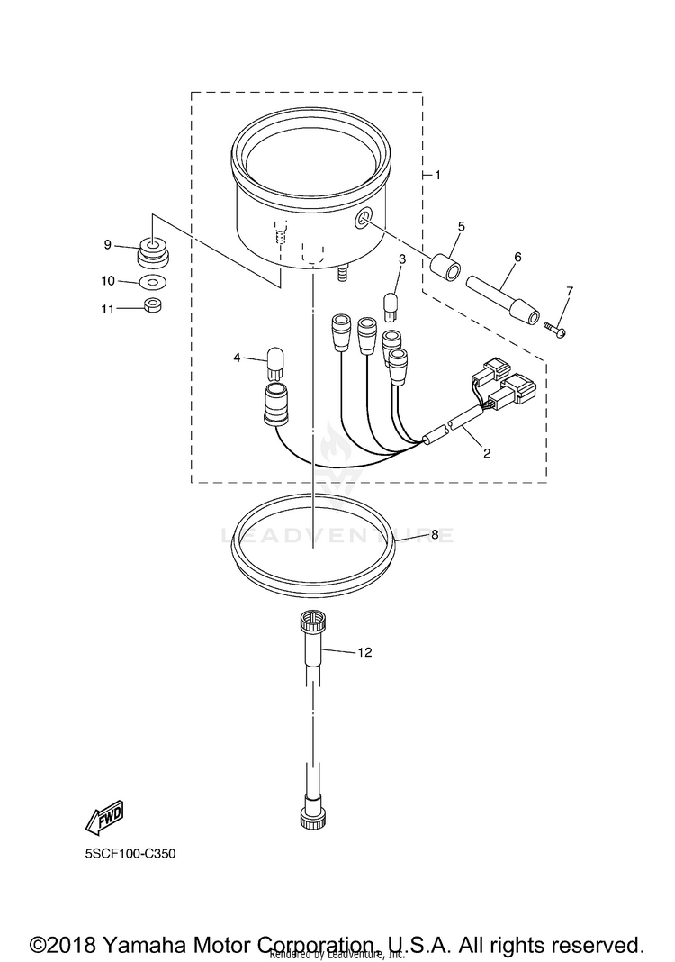 Meter V STAR 650 SILVERADO - XVS65ATXCB - 2008 Schematic