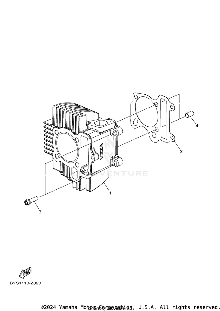 Cylinder GRIZZLY 110 - YFM01GYXTG - 2026 Schematic