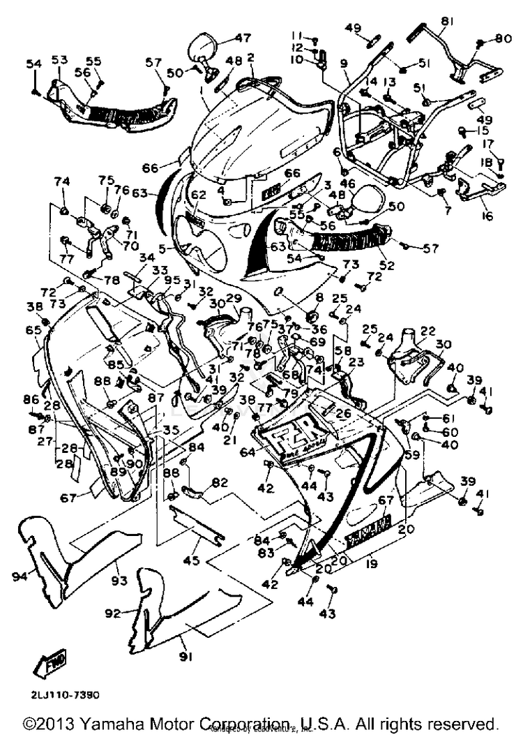 Fairing Cowling California Model Only Schematic