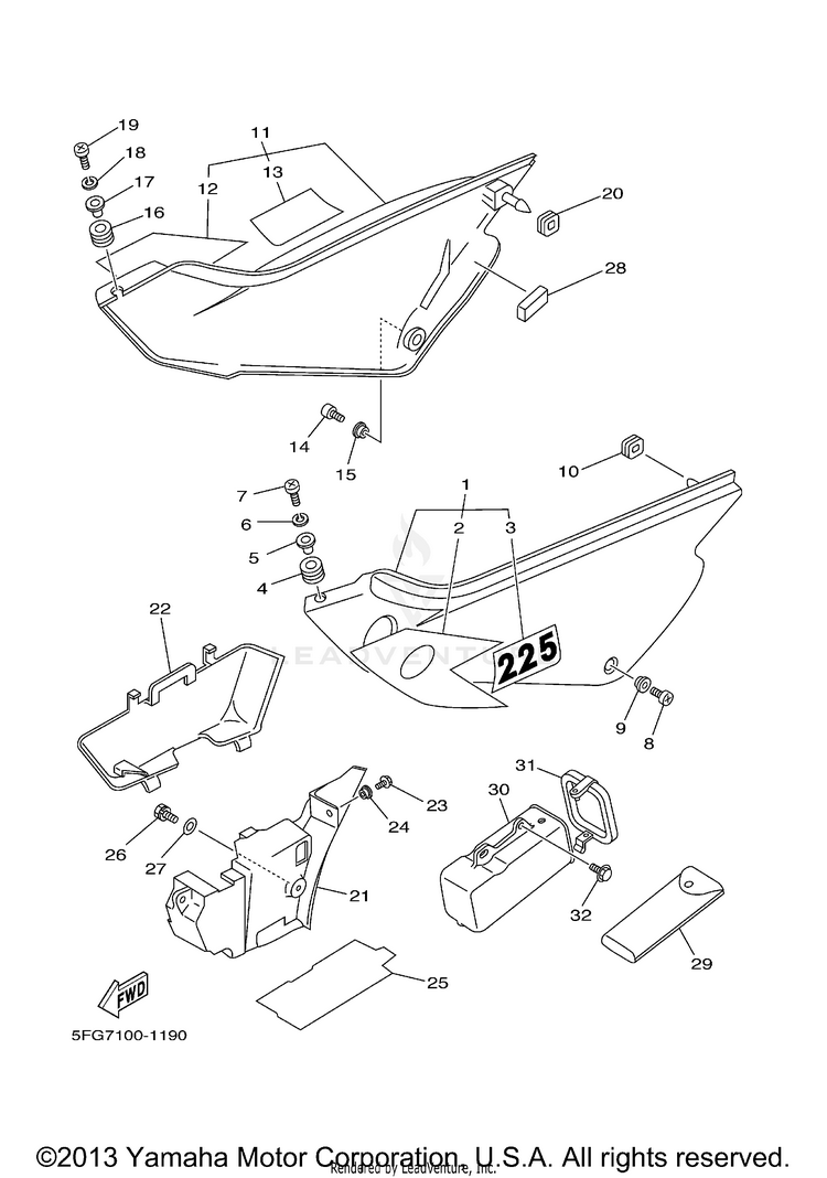 Side Cover TTR225 - TT225RNC - 2001 Schematic
