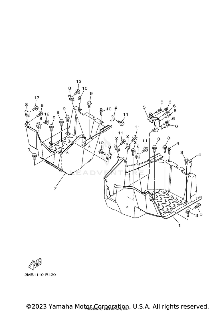 Stand Footrest WOLVERINE - YXE70WDBHG - 2017 Schematic