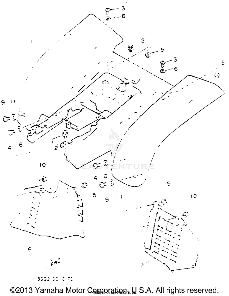 Rear Fender BANSHEE - YFZ350E_MN - 1993 Schematic