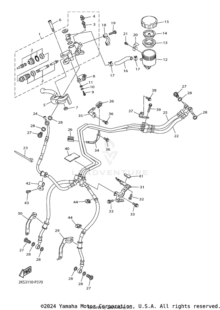 Front Master Cylinder Schematic