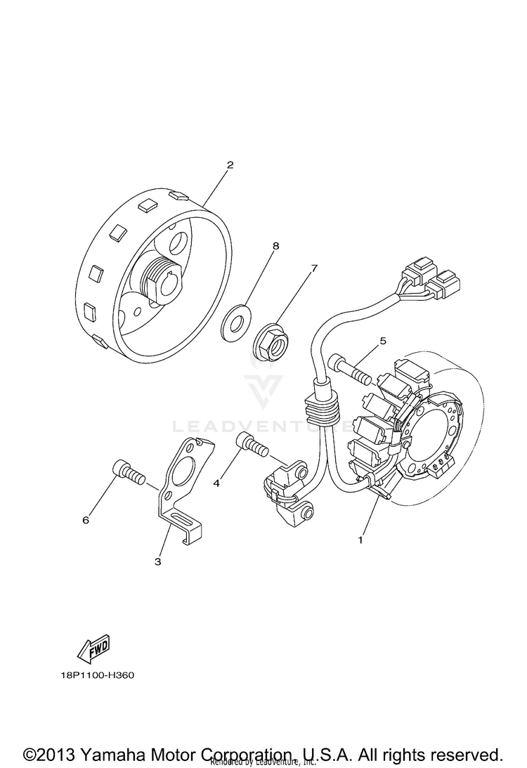 Generator YFZ450R (BLUISH WHITE SOLID 1) - YFZ450RYW - 2009 Schematic