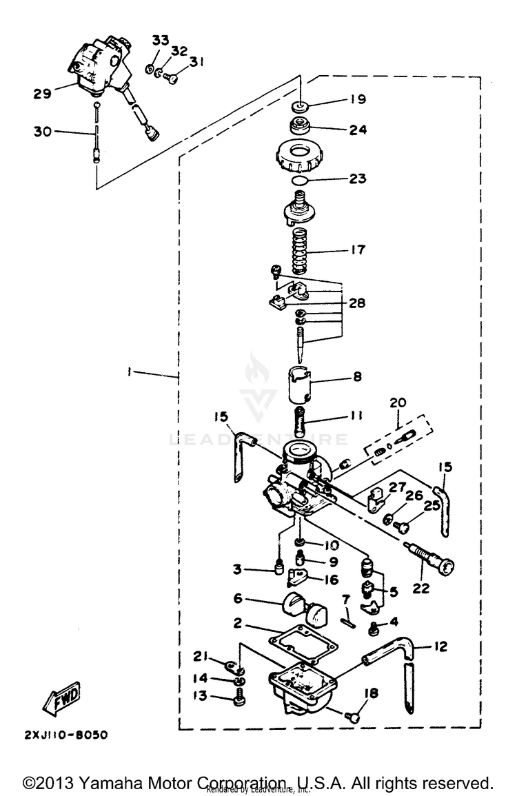 Carburetor BLASTER - YFS200E - 1993 Schematic