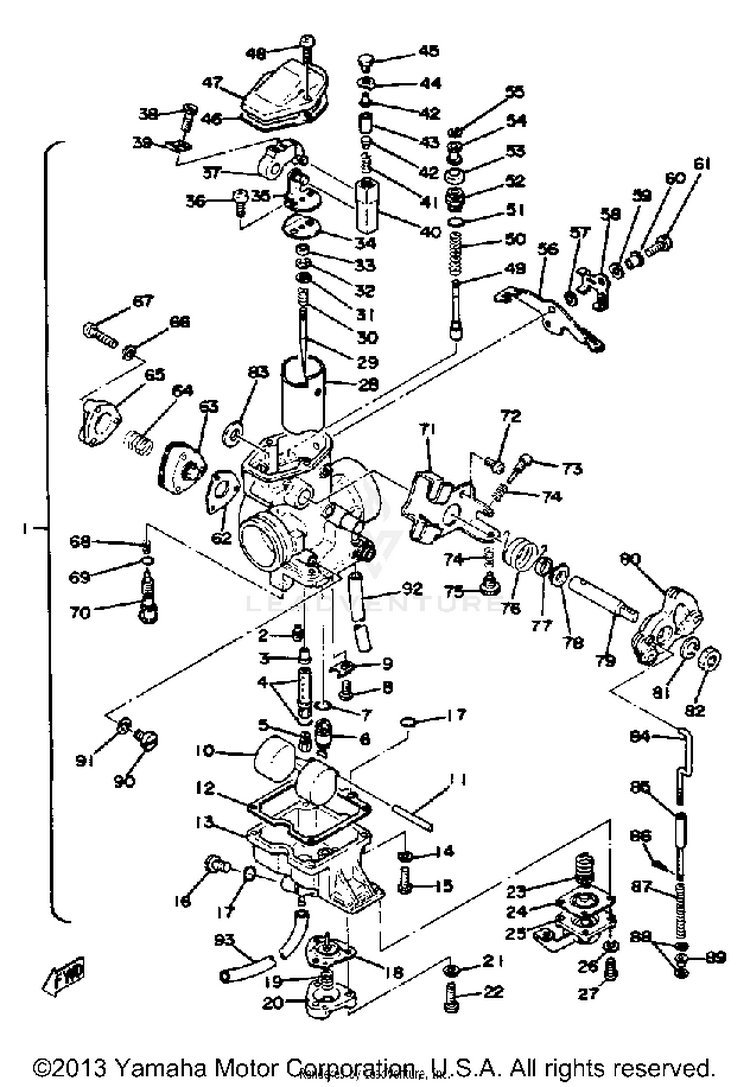 Carburetor XT500E - 1978 Schematic