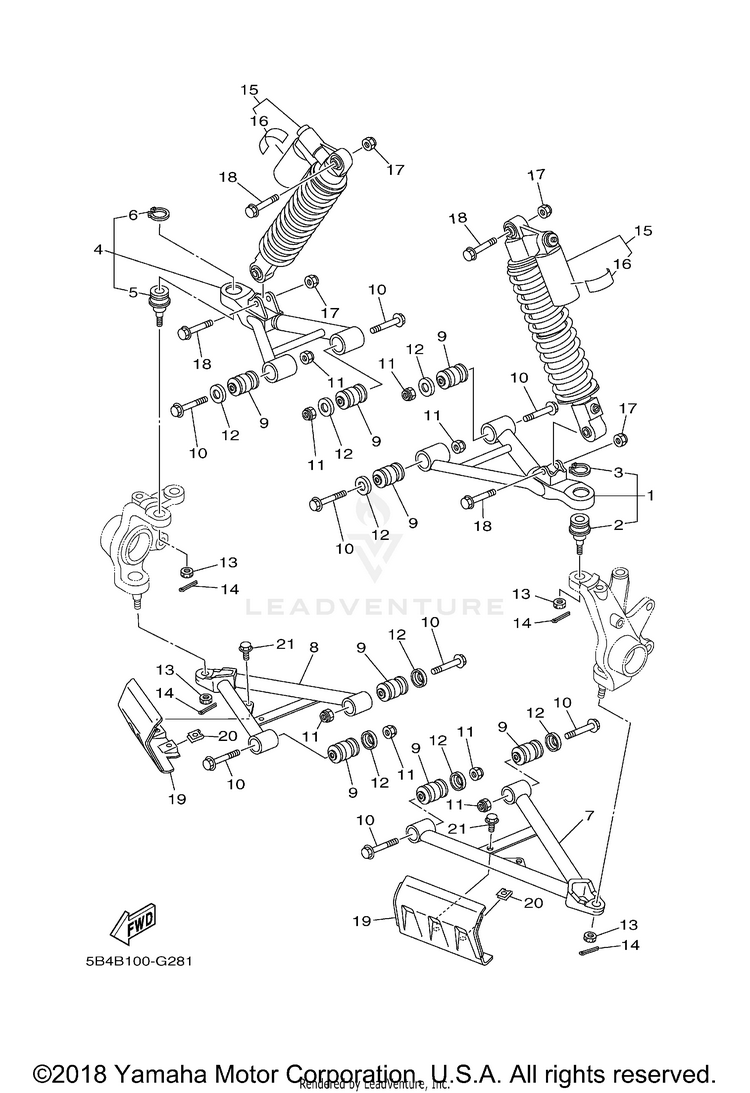Front Suspension Wheel RHINO 700 SPORT EDIT - YXR7FSPB - 2012 Schematic