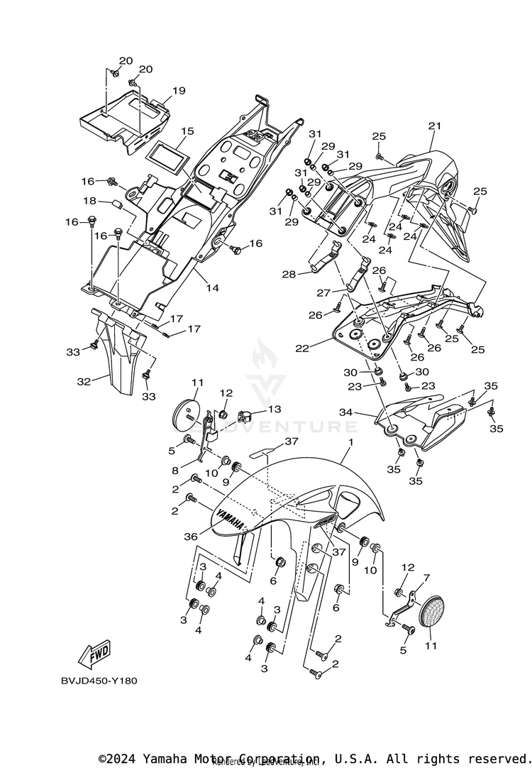 Fender YZFR3 ABS - YZFR3ARL - 2024 Schematic
